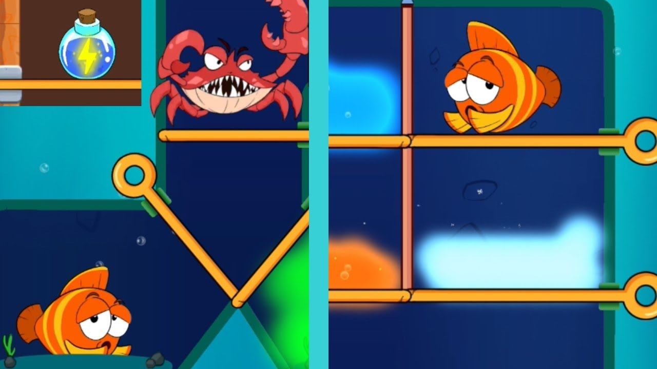 save the fish / pull the pin level save fish pull the pin android game puzzle game / mobile game
