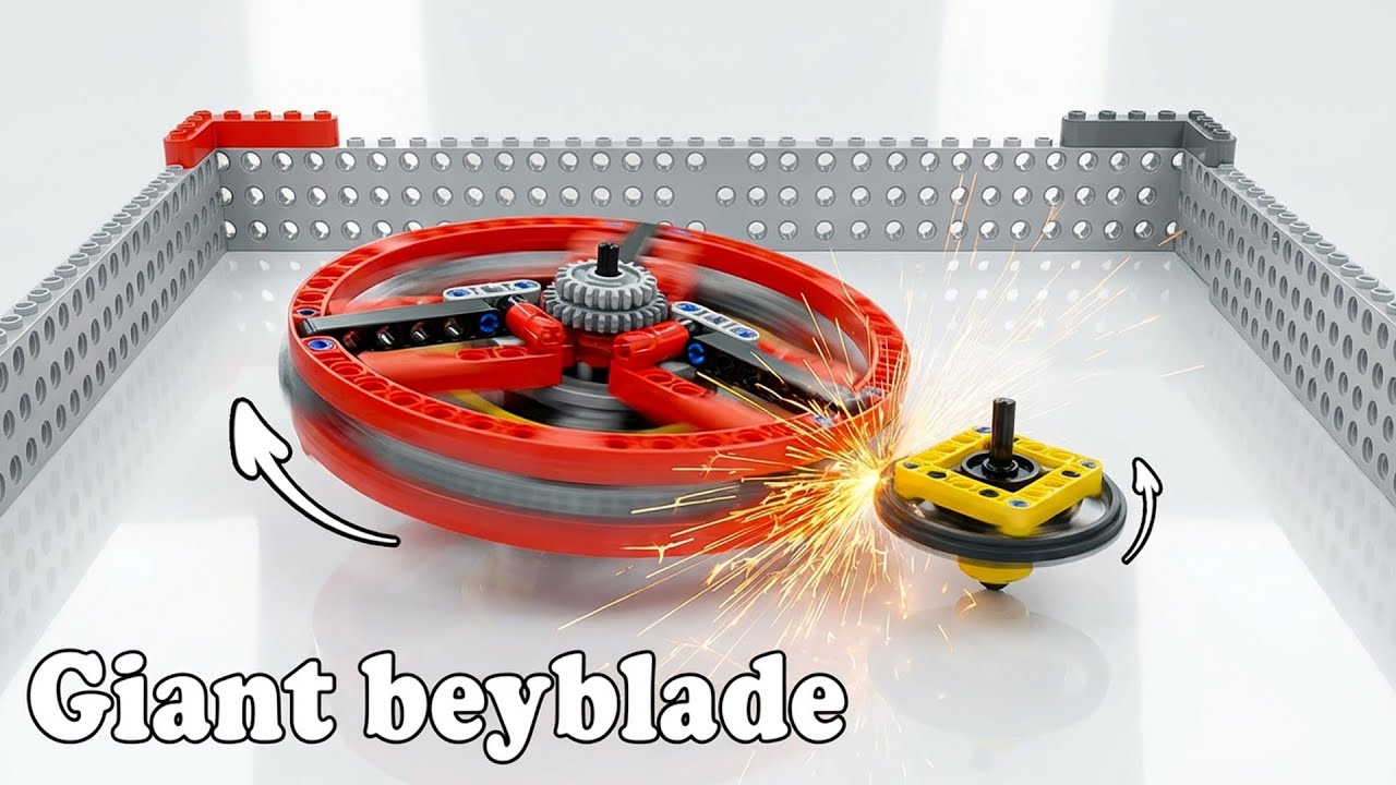 Giant LEGO Beyblade Battle vs Mini Spinner | Smart Lego