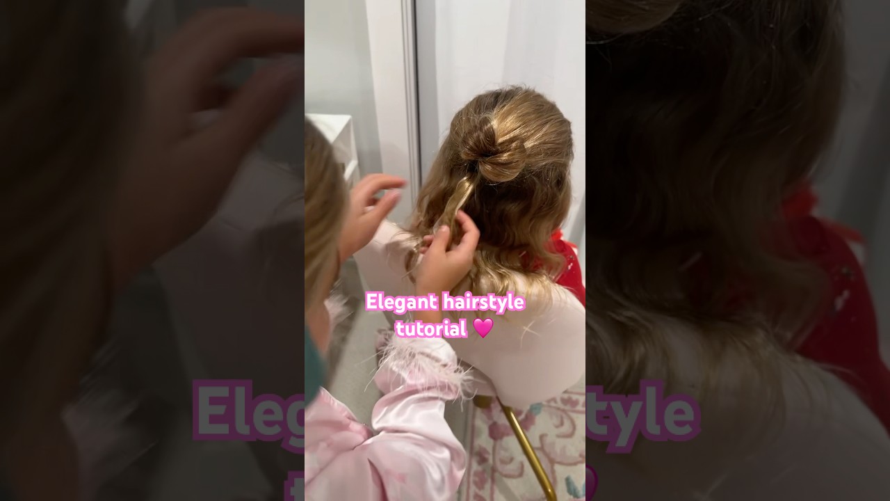 Cute elegant bow hairstyle tutorial with my sister 🩷🎀 #hairinspo