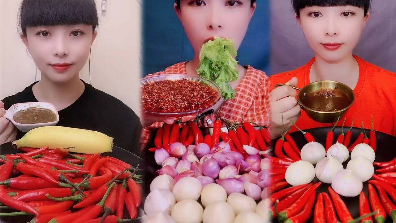 Garlic chili Spicy Food🌶️🌶️| ASMR Mukbang Garlic Chili Crispy eating show *FOOD VIDEOS
