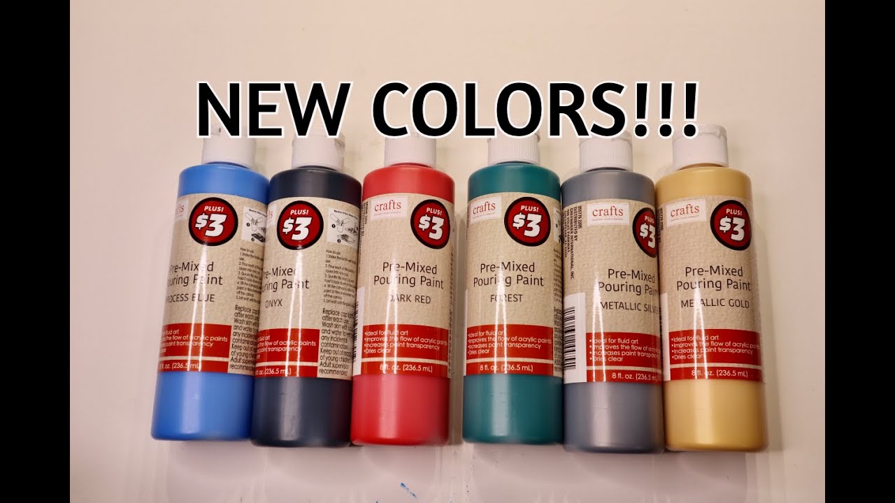 REVIEW - I Found New Colors of Pre-Mixed Acrylic Pouring Paint at the Dollar Tree!!