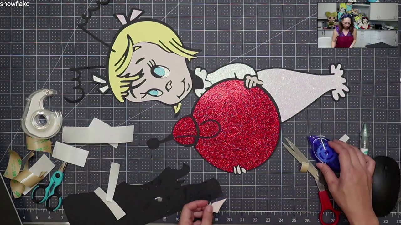DIY Off the Mat Cindy Lou Who from The Grinch 22 inches - Assembly Post Cut