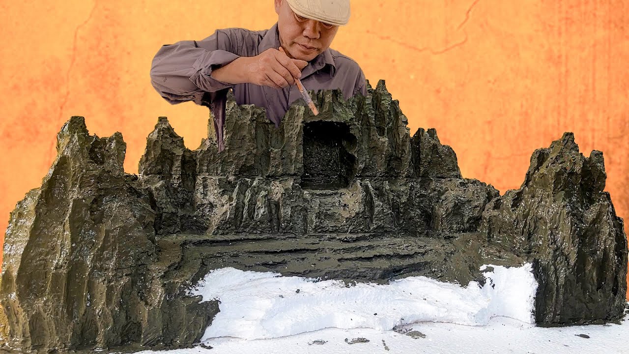 The Farmer Builds Miniature Rockery From Cement And Scraps Making Millions Of Admirers