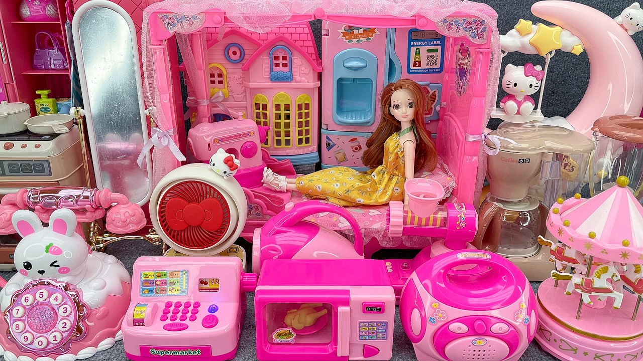 21 Minutes Satisfying with Unboxing Barbie Princess Pink Kitchen,Rock Bed Play Set Review Toys｜ASMR