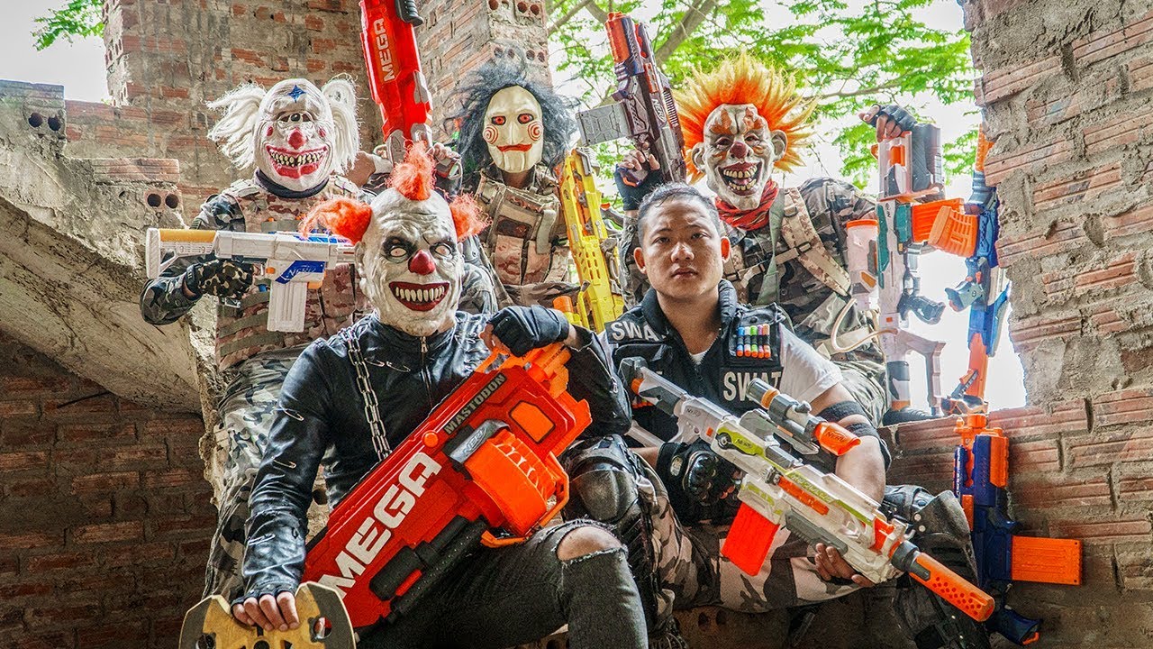 LTT Films : Warriors Silver Flash Nerf Guns Fight Crime Group Tiger Mask King Of Speed