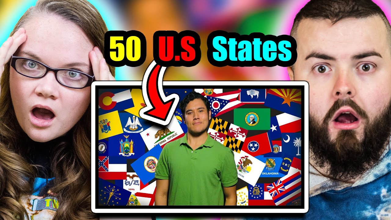 Irish Couple Reacting to All 50 U.S. states summarized (Geography Now!)