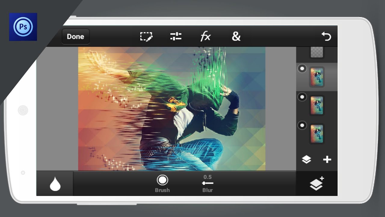 Ps Touch | Abstract Effect | Photoshop Touch tutorial (mobile)