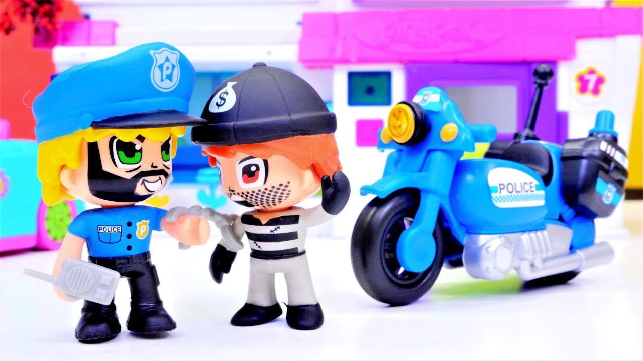 Pinypon Polis ve ara&ccedil;ları. Yeni oyuncak a&ccedil;ıyoruz! Hırsız yakalama oyunu