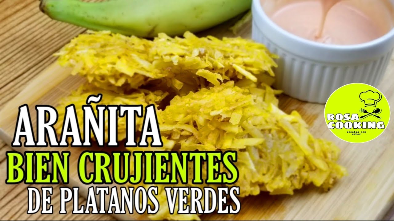 arañita de platano verdes/como hacer arañita de platano verdes/receta arañita de platanos