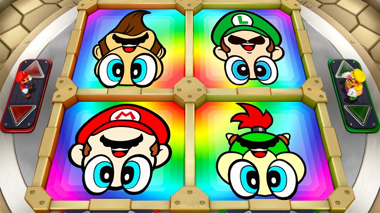Super Mario Party MiniGames - Mario Vs Luigi Vs Bowser Jr Vs Donkey Kong (Master Cpu)