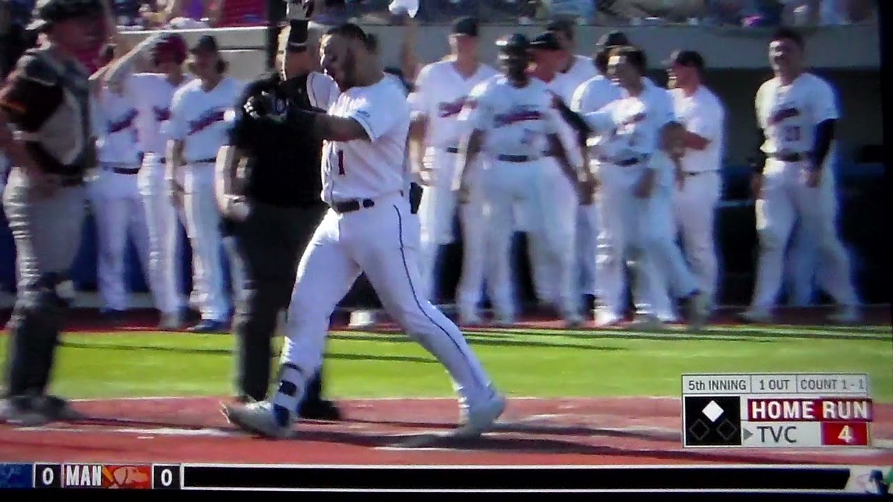 Traverse City' Pit Spitters'  Mario Camilletti hits home run vs. Kokomo, 8/15/21