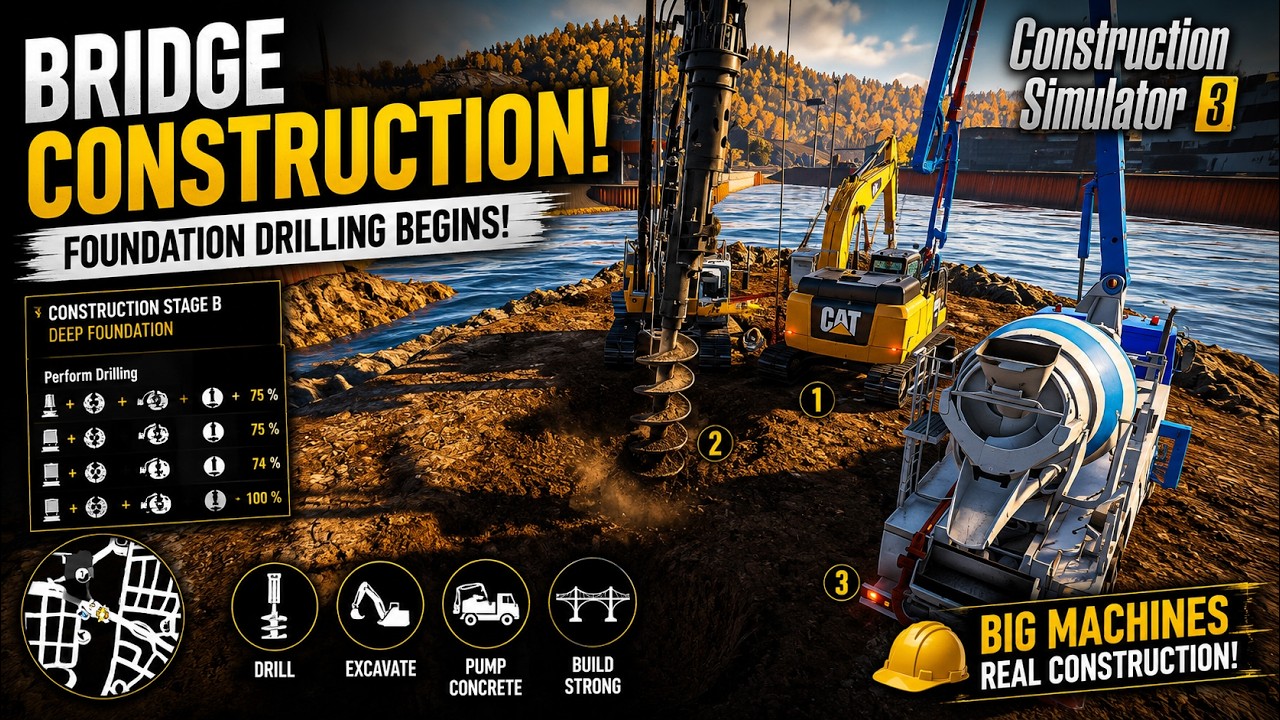 Construction simulator steam bridge construction project high machine