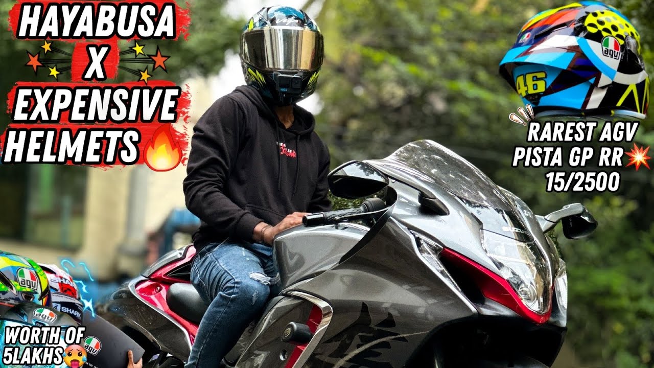 2023 SUZUKI HAYABUSA🔥X EXPENSIVE HELMETS WORTH OF 5LAKHS🤑 RAREST AGV PISTA GP RR😱