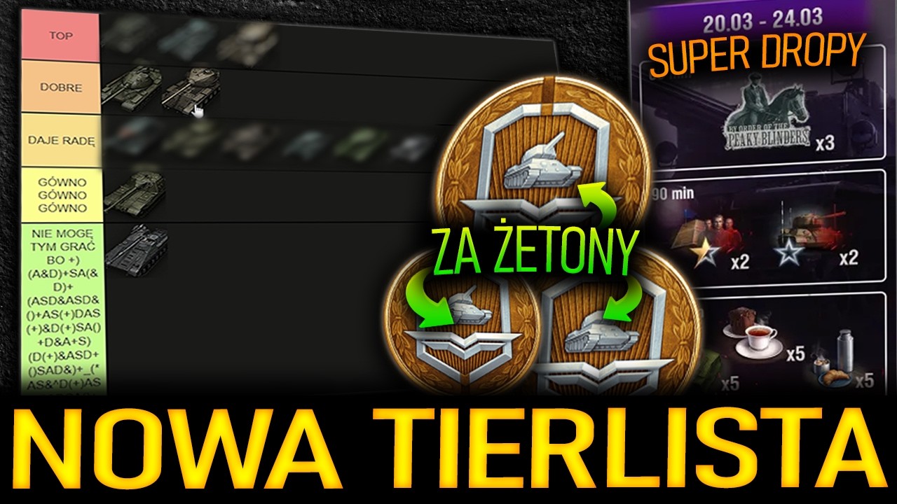 NAJNOWSZA TIERLISTA CZOŁG&Oacute;W za ŻETONY (Z PRZEPUSTKI)