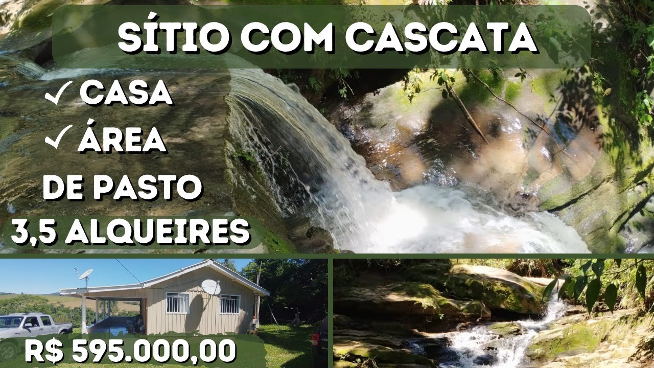 A-066 - SITIO  3,5 ALQUEIRES - 84.700 M2- CASA BOA+RIO COM CASCATA + ÁREA  PASTO - IBAITI - PARANÁ.