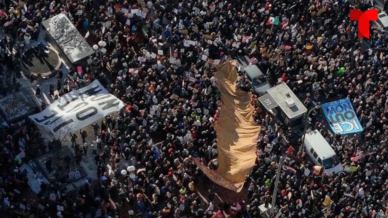 Thousands of people take to the streets of Minneapolis in a protest against Trump