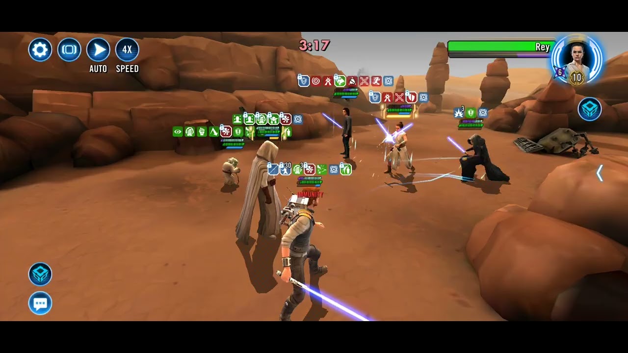 JML vs Rey Fail gac 3v3 swgoh 