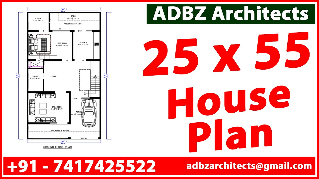 25 x 55 house Plan | 1 BHK SET | ADBZ Architects