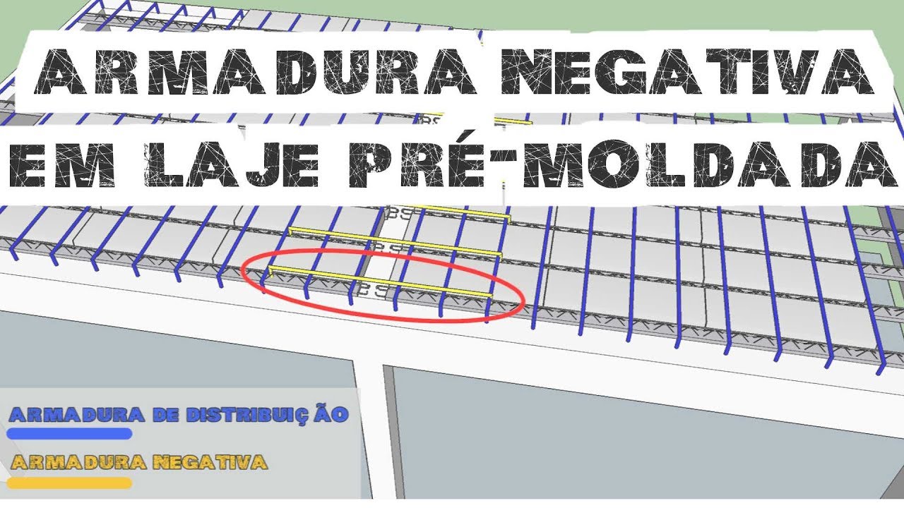 Armadura negativa em laje pré-moldada