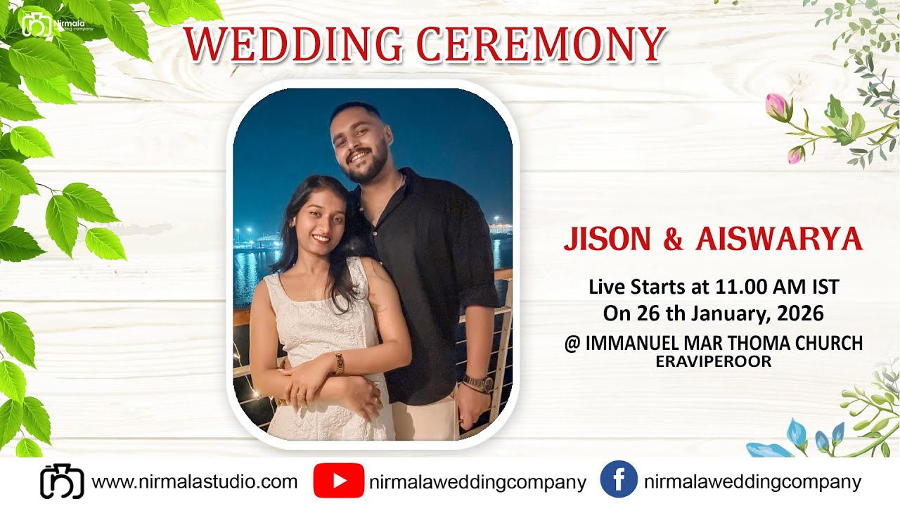 Wedding Ceremony Live Streaming of Jison with Aiswarya