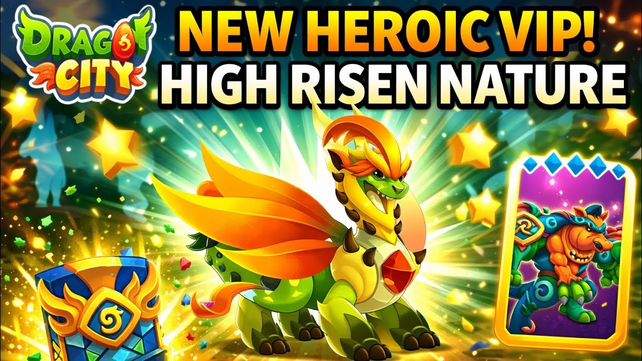 #954. INSANE LUCK! NEW HEROIC VIP High Risen Nature Dragon + Alliance Chest Lv5!