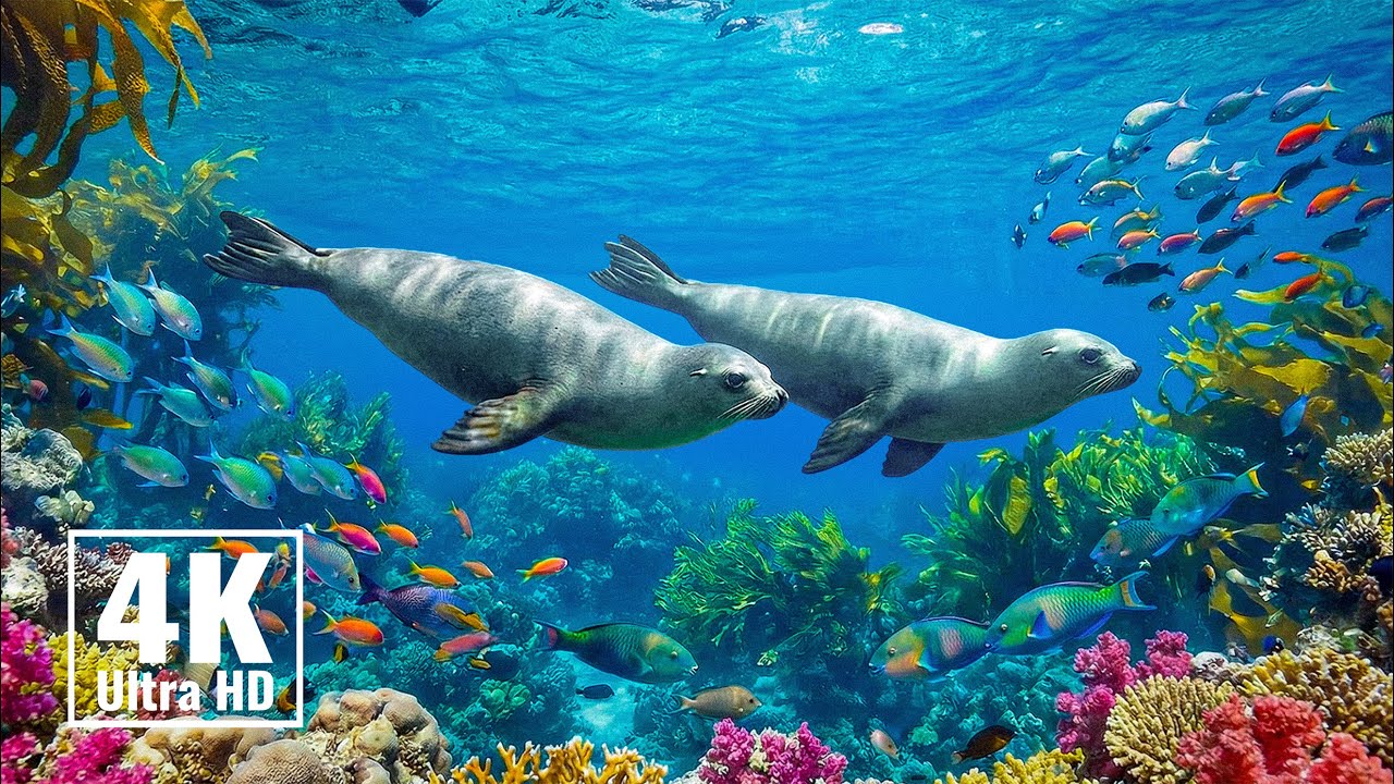 Aquarium Paradise 4K ULTRA HD 🐠 Majestic Fish & Colorful Coral Reefs | Deep Relaxation