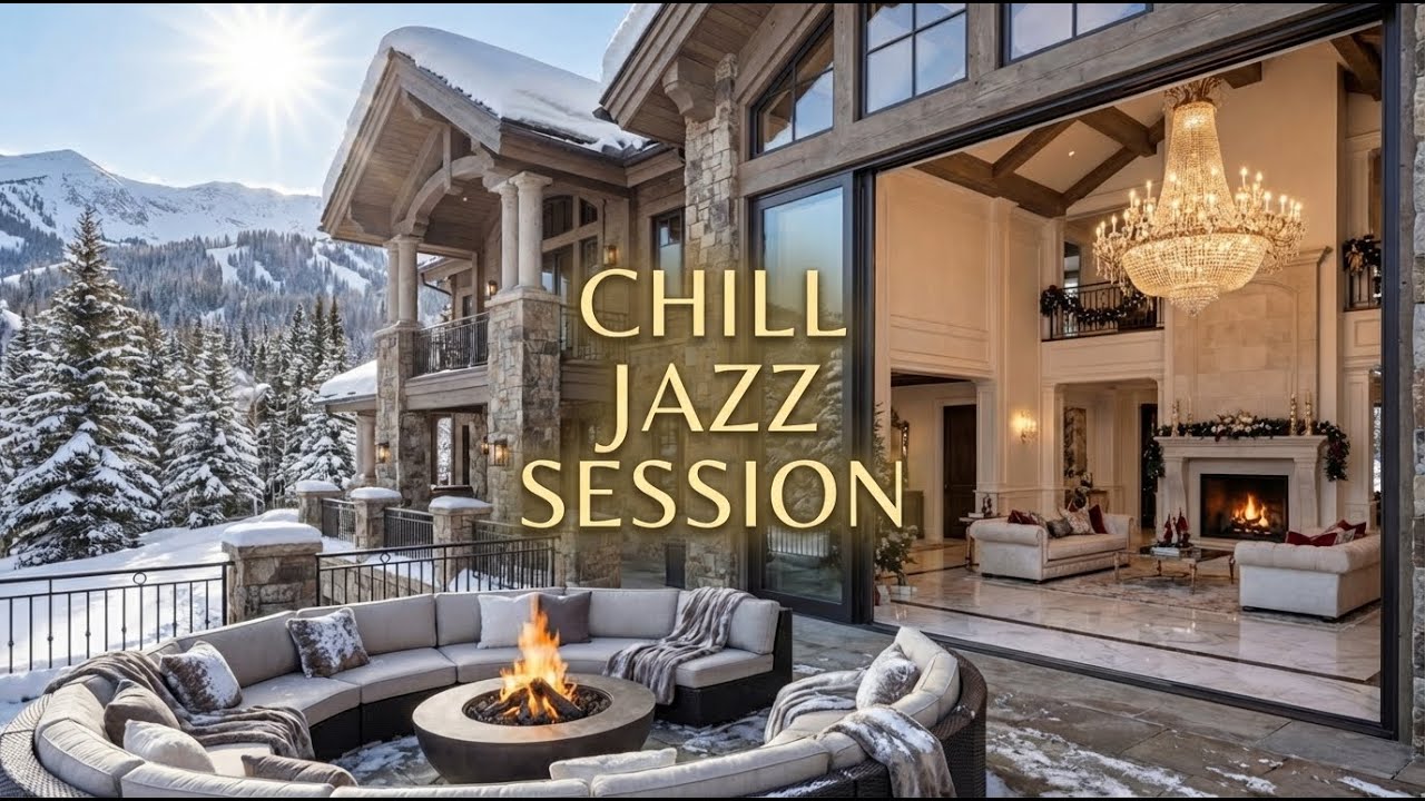 Cozy Winter Jazz Music 🏔️ Smooth Jazz & Soul in Luxury Mountain Lodge - Chill Session 24/7