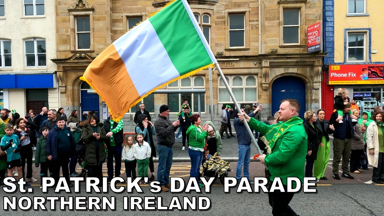 FULL St. PATRICK's DAY PARADE in LURGAN TOWN in Northern Ireland☘️4K (60fps)
