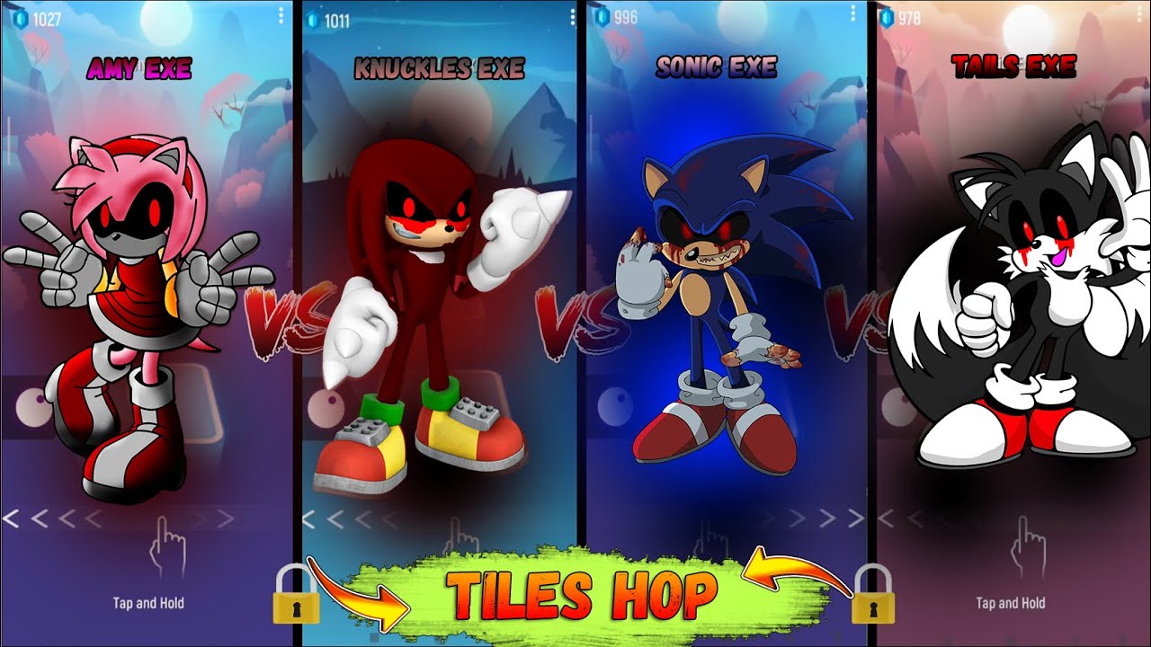 Amy EXE - Knuckles EXE - Sonic EXE - Tails EXE | Tileshop EDM rush!!