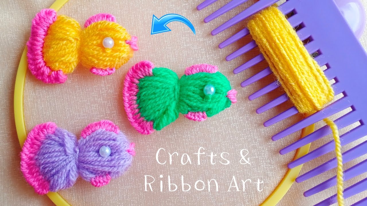 Easy Cute Fish Making Idea with Wool - DIY Woolen Crafts - Hand Embroidery Amazing Design Ideas