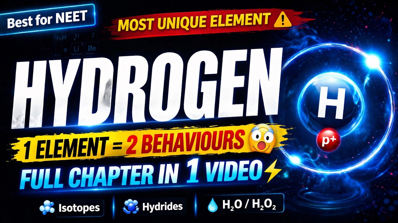 CBSE Class 11 Chemistry || Hydrogen || Full Chapter || By Shiksha House