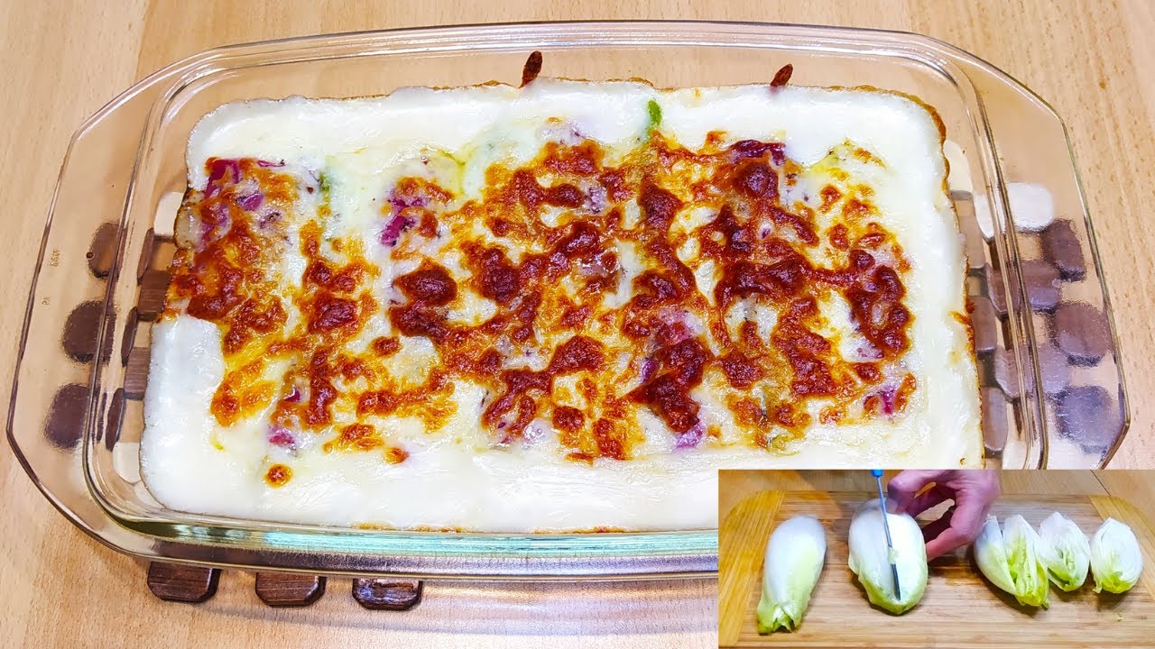 菊苣的吃法，Chicory gratin，焗烤菊苣，最平常的蔬菜也能成大餐一样的美味，而且很简单，建议尝试。
