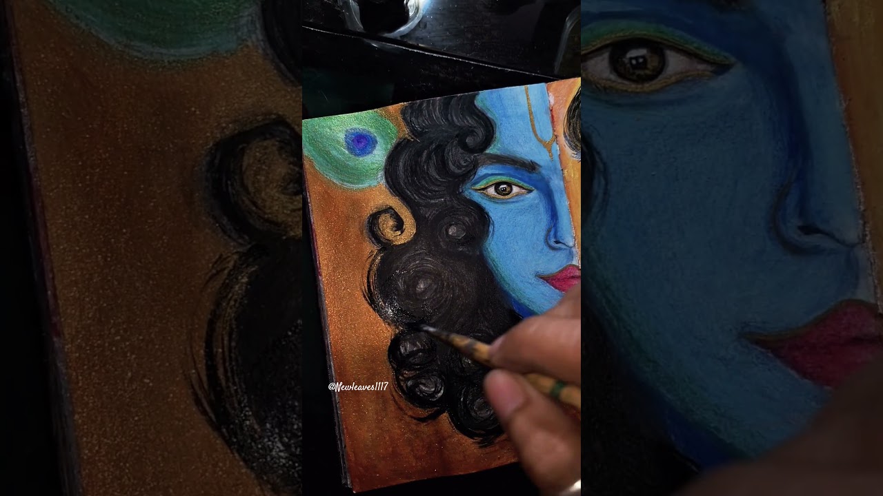 “Krishna Ji Sketch | A Divine Presence on Paper 🦚💙” Krishnaji Acrylic Painting 