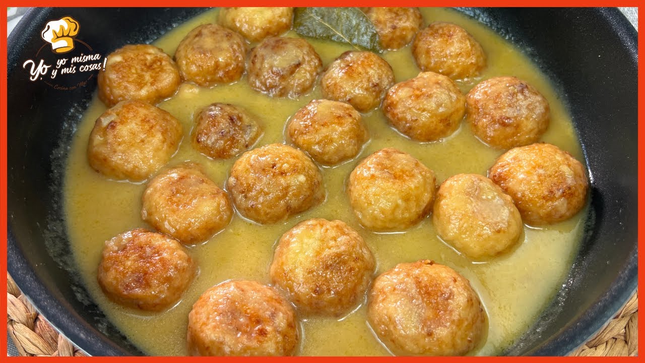 😀➡️ Parecen ALBONDIGAS en salsa pero no lo son. ⭐ Ricas BOLITAS de QUESO y POLLO en salsa