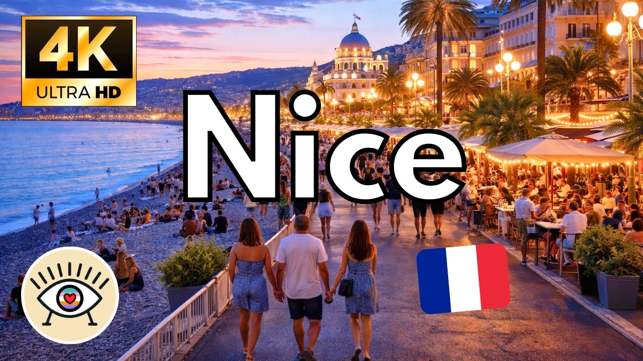 Nice at Sunset and Night 🇫🇷 Relaxing City Walk | 4K Walking Tour ✨