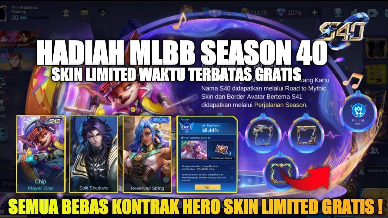 MLBB SEASON 40!! Hadiah Season 40 Marcel Skin Chip S40 Esmeralda 100 Diamond Mobile Legends Terbaru