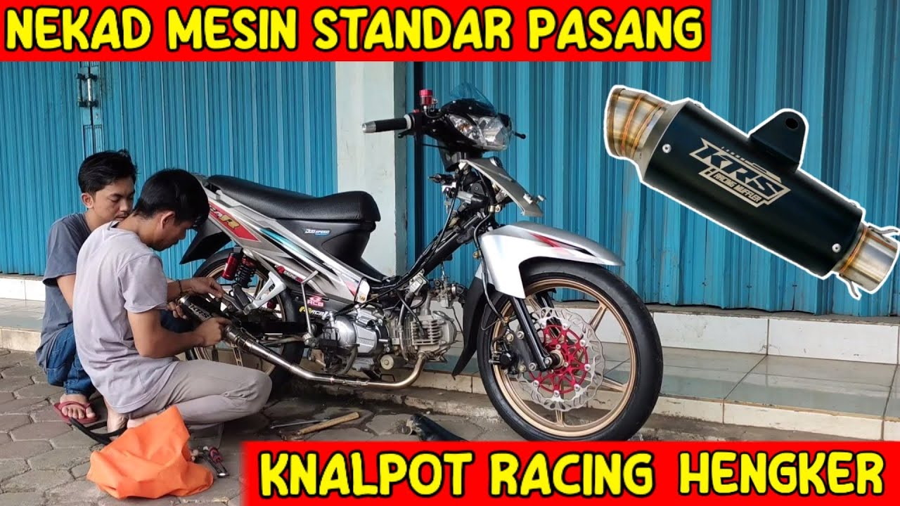 MESIN STANDAR VEGA R NEW PASANG KNALPOT RACING KRS MUFFLER