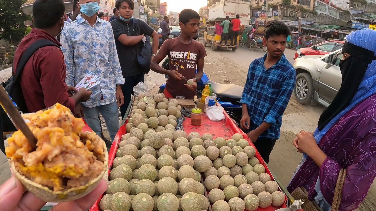 Wood Apple Mouth Watering Very Tasty Masala Bel Special @ 40Tk! Bangladeshi Street Food