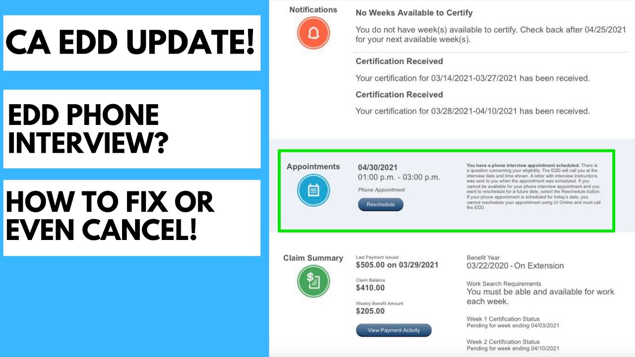 CA EDD Update! EDD Phone Interviews can be Canceled? What the Livestream Showed Us!