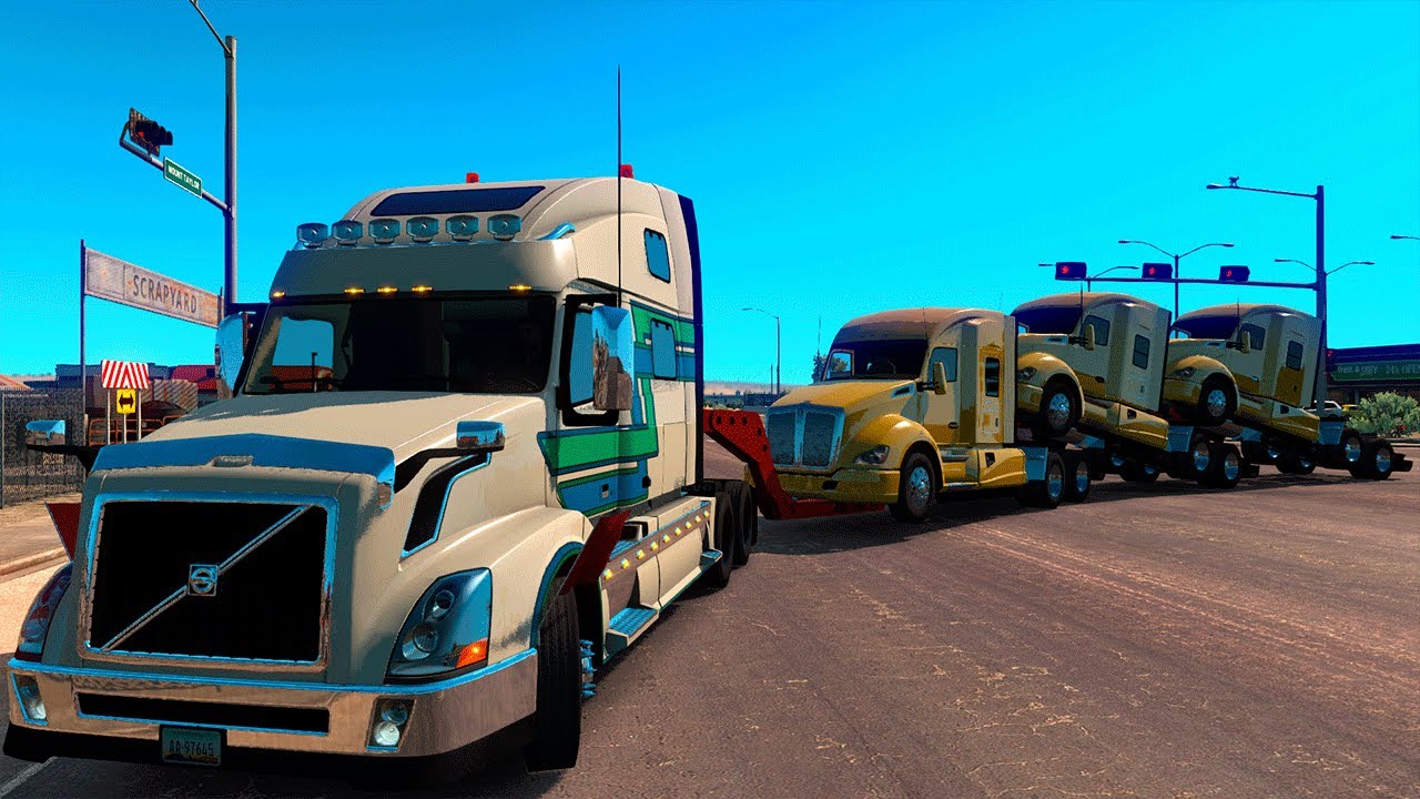 AMERICAN TRUCK SIMULATOR  - TRANSPORTANDO CAMIONES KENWORTH