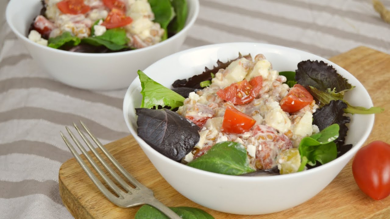 Ensalada de lentejas con aliño de yogur ¡Fácil, rápida y deliciosa!