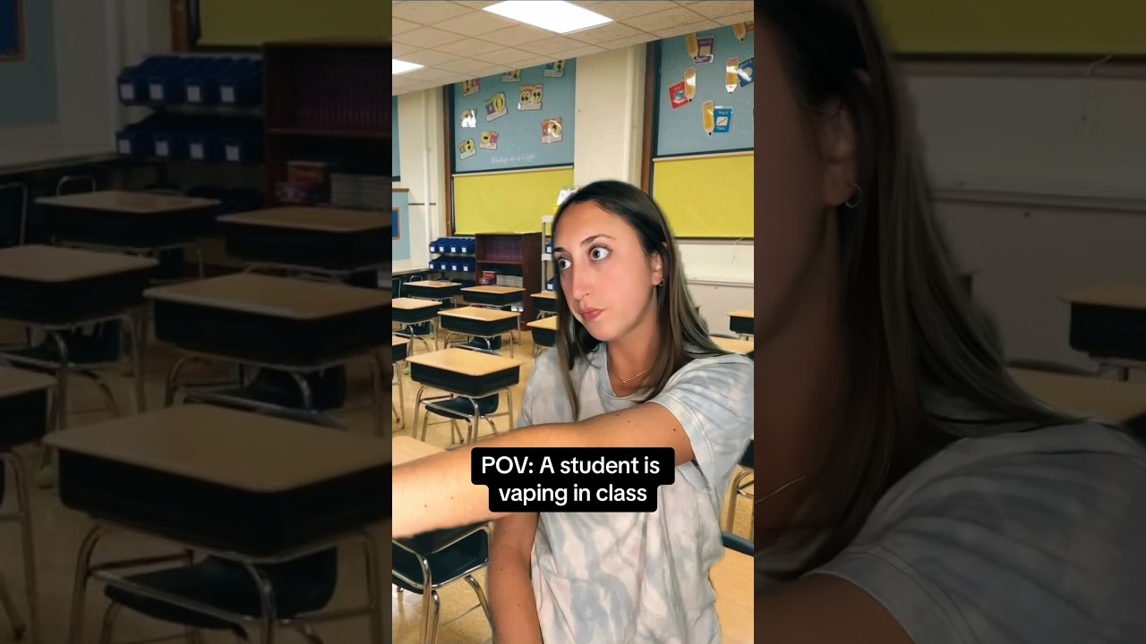 A student is vaping in class
