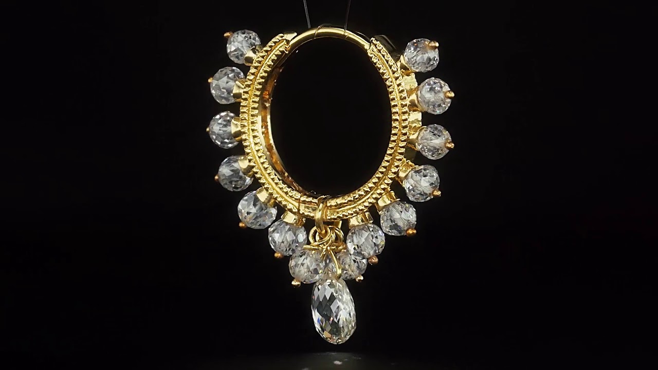 Maria Tash: Diamond Coronet Ring with Briolette, 9.5mm