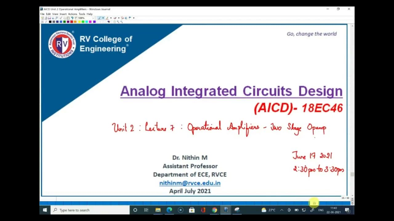 Lecture 8 Gain boosting technique | Unit 2 Operational Amplifiers