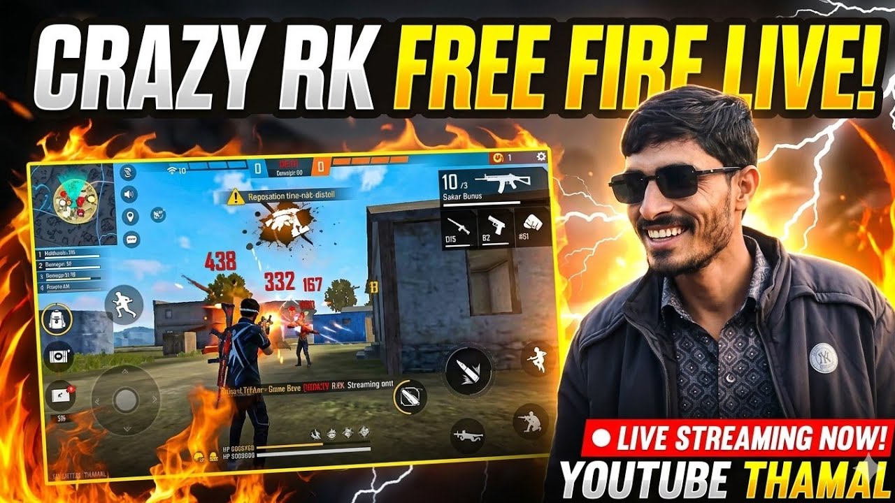 CRAZY RK🤟 free Fire striming 😎 🔥 live is live!