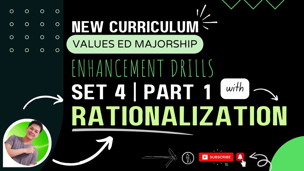 Part 1 | Set 4 Values Ed Drills with RATIONALIZATION | Values Ed Majorship Drills | LET Reviewers