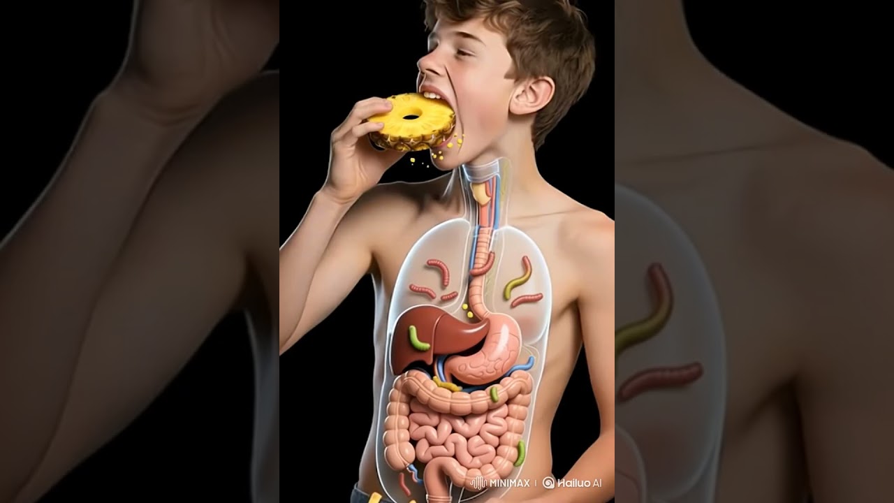 See How Pineapple Travels Through Your Body! #digestiveprocess