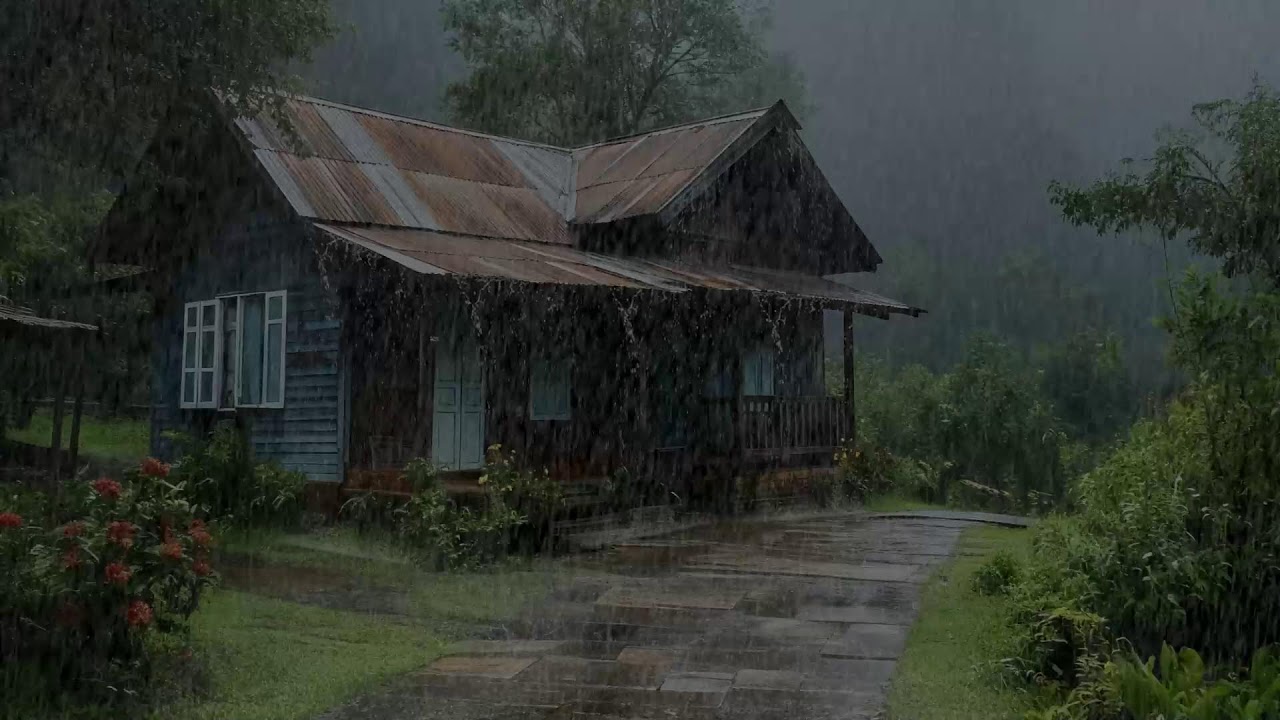 Rain sounds helping you breathe slowly easing anxiety and guiding deep sleep peacefully