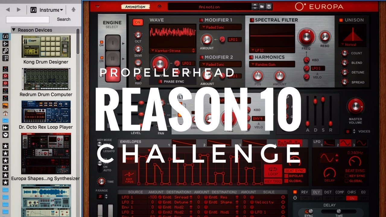 Propellerhead Reason 10 Challenge - (Organic Instruments) featuring all new instruments and sounds