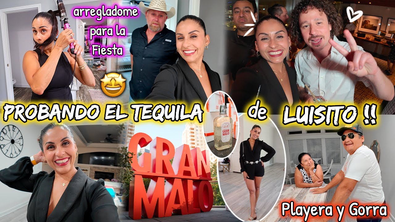 PARTYING with @luisitocomunica 🥳 We tried their TEQUILA 😈🥃 PaPa Juan got a T-shirt and cap 😁👕🧢